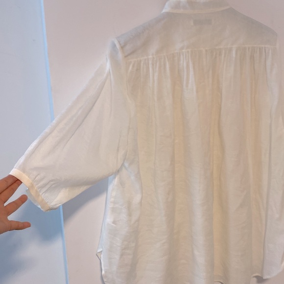 Rebecca Minkoff Off White 3/4 Sleeve Peasant Top Size L - Picture 5 of 6